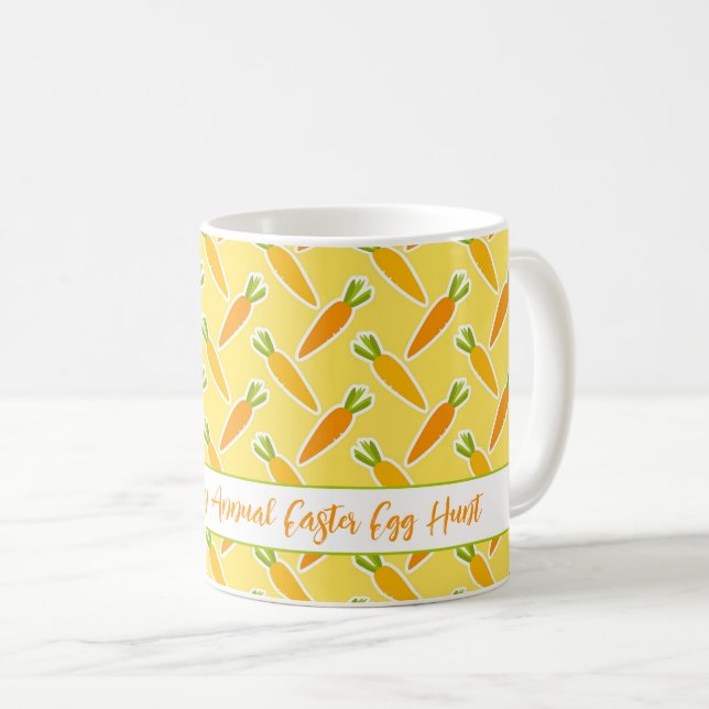 Carrots Annual Family Name Easter Egg Hunt Fun Coffee Mug (Front Right)