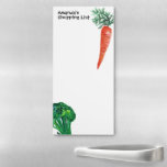 Carrots Broccoli Watercolor Custom Shopping List Magnetic Notepad<br><div class="desc">Make your shopping lists in style with this customisable grocery shopping notepad. Change the text to suit your needs. Check my shop for more!</div>