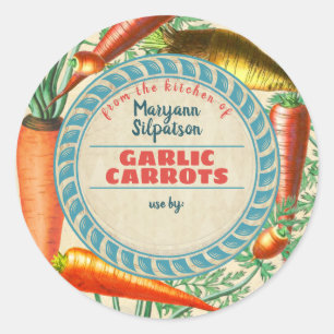 Carrots canning personalised from the kitchen of classic round sticker