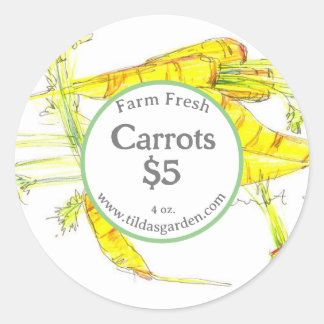 Carrots For Sale Label Vegetable Farmers Market