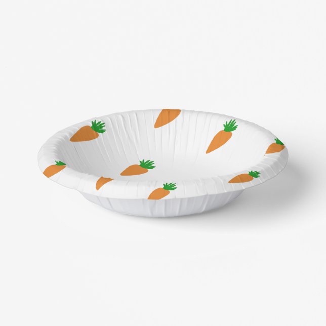 "Carrots" Paper Bowls Plate (Angled)
