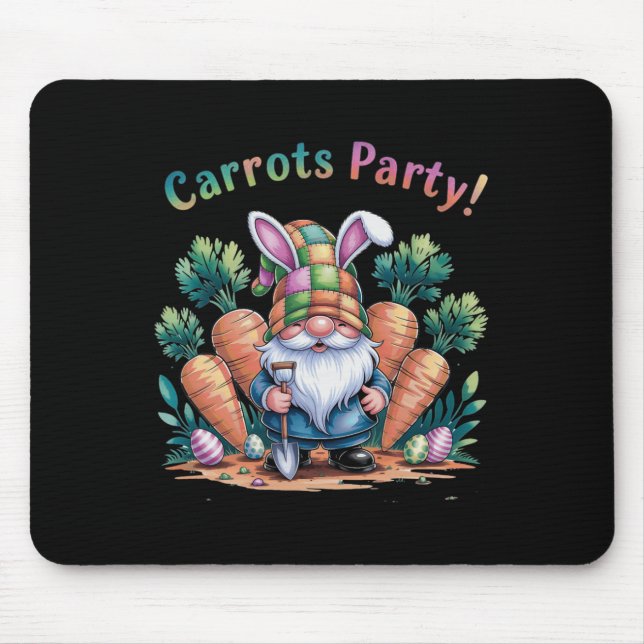 Carrots Party Easter Gnome  Mouse Mat (Front)