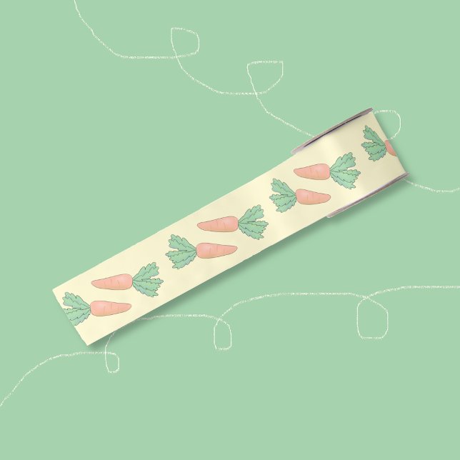 Carrots Pattern Yellow Spring Ribbon Ribbon Satin Ribbon (Carrots pattern yellow spring ribbon)