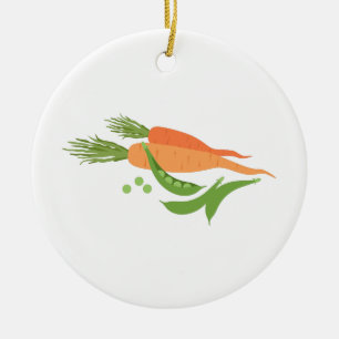 Carrots & Peas Ceramic Tree Decoration