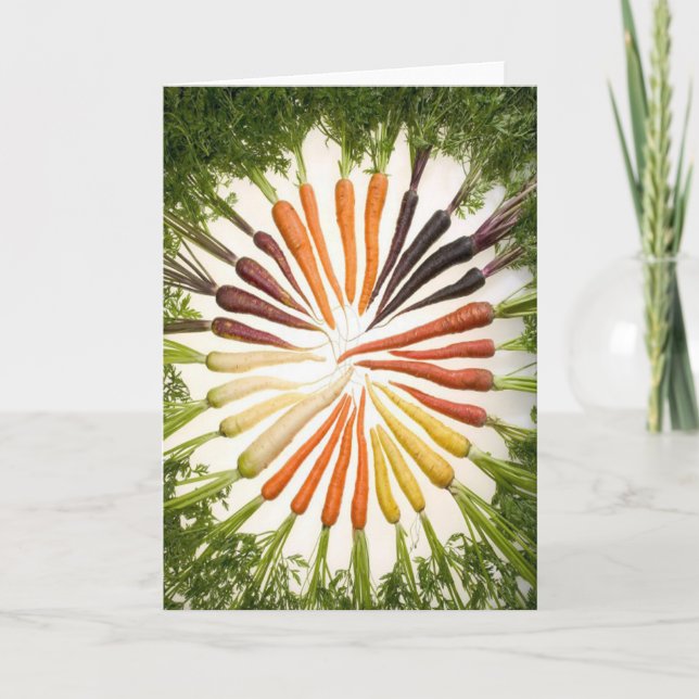 Carrots Photo Rainbow Colours Circle Pattern Veggi Card (Front)
