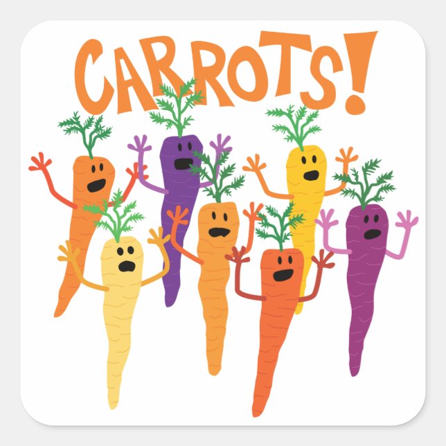 Carrots! Square Sticker (Front)