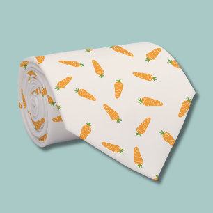 Carrots Vegetable pattern Tie