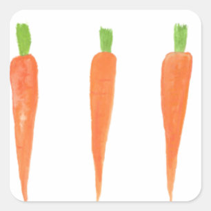 Carrots vegetable vegan Vegeterian orange garden  Square Sticker