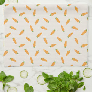 Carrots Vegetables pattern personalised Tea Towel