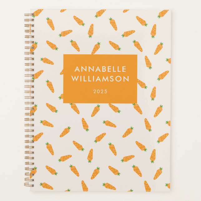 Carrots Vegetables Personalised Planner (Front)
