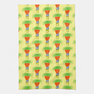 Carrots Yellow Kitchen Hand Towel