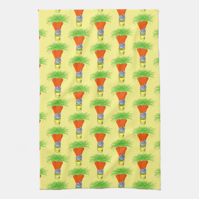 Carrots Yellow Kitchen Hand Towel (Vertical)
