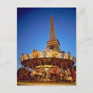 Carrousel, Eiffel Tower, Paris, France Postcard