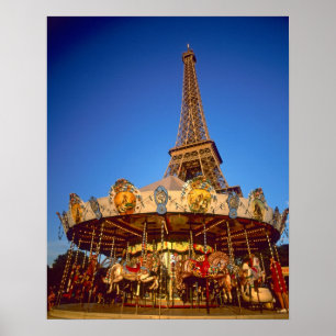 Carrousel, Eiffel Tower, Paris, France Poster