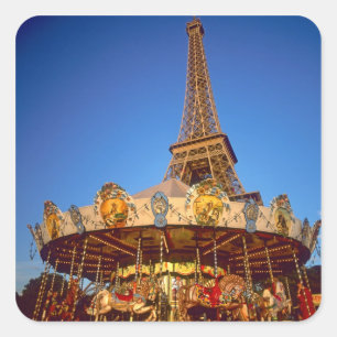 Carrousel, Eiffel Tower, Paris, France Square Sticker