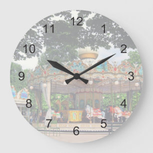 Carrousel in the Tuileries, Paris, France Large Clock