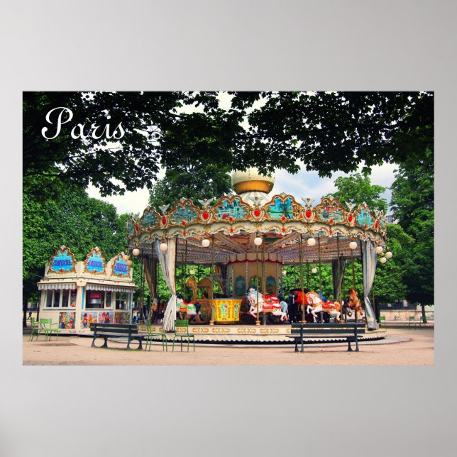 Carrousel in the Tuileries, Paris, France Poster (Front)