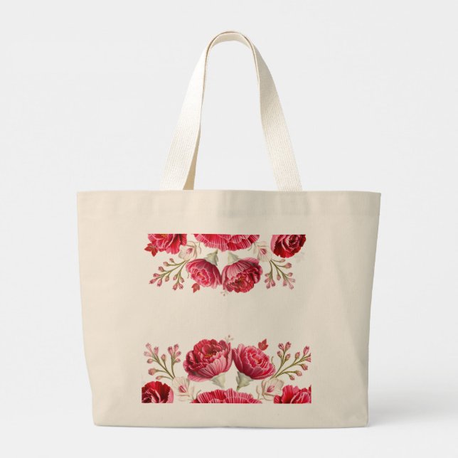 Carry Grace in Full Bloom January’s Birth Flower Large Tote Bag (Back)