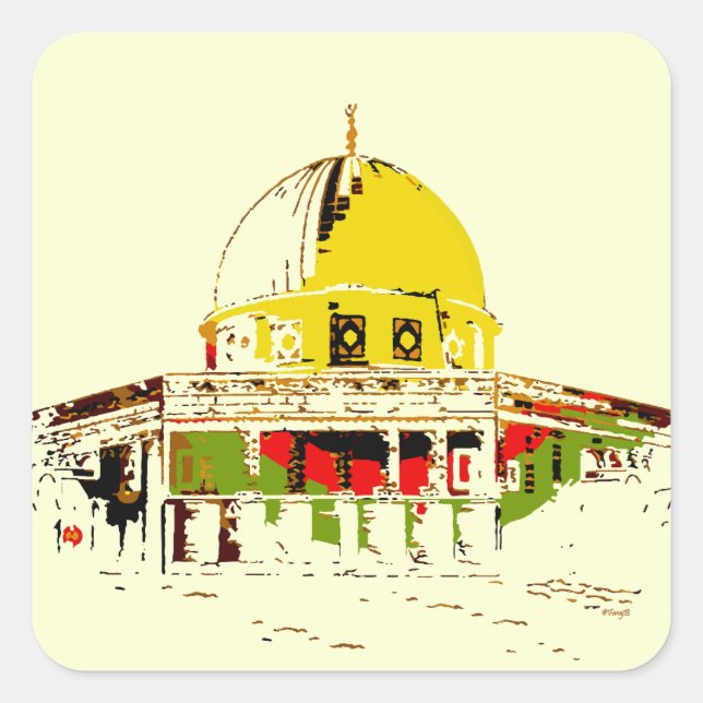 Carry Jerusalem’s Spirit: Dome of the Rock Square Sticker (Front)