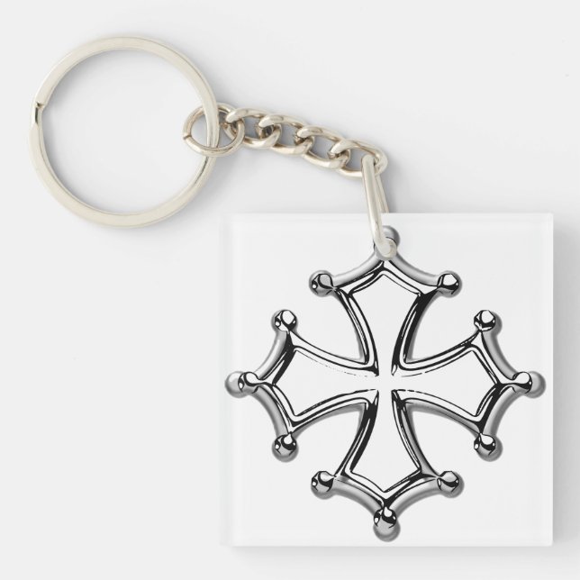 Carry-key square occitan Cross Key Ring (Front)