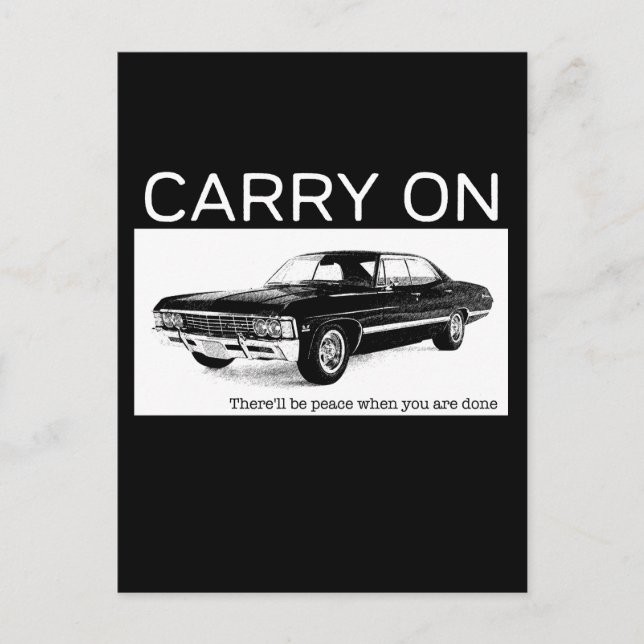 Carry On 1967 Chevrolet Impala Tribute Design Holiday Postcard (Front)