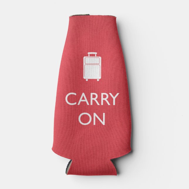 CARRY ON - Luggage - Funny Red Bottle Cooler (Front)