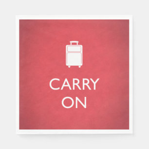 CARRY ON - Luggage - Funny Red Napkin