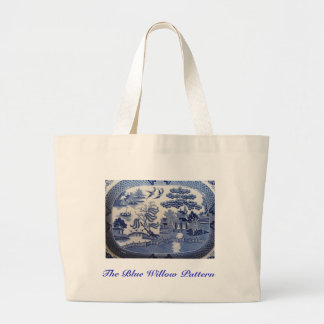 Carry the Blue Willow Pattern  at all Times Large Tote Bag