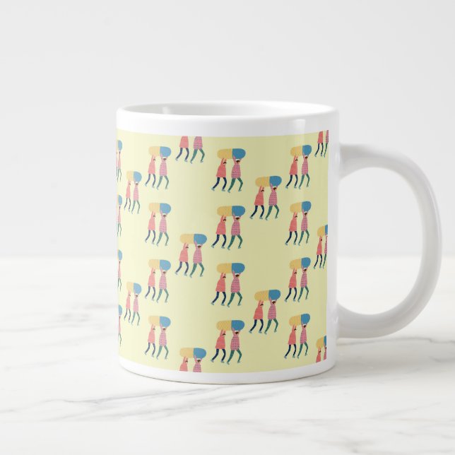 Carrying A Pill Pattern Large Coffee Mug (Right)