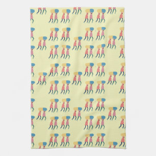 Carrying A Pill Pattern Tea Towel