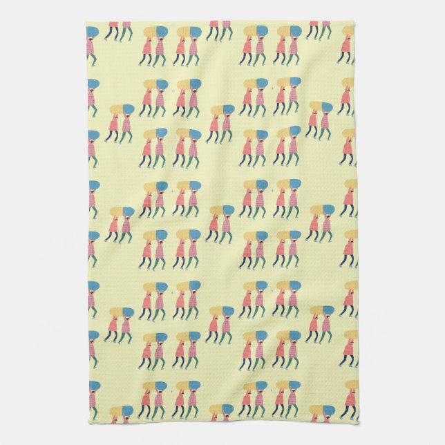 Carrying A Pill Pattern Tea Towel (Vertical)