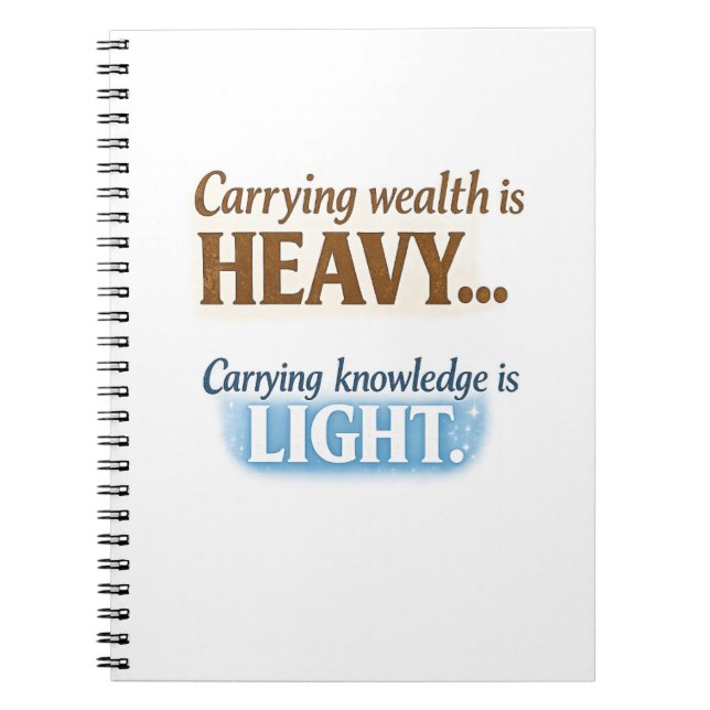 Carrying Knowledge Is Light Quote Notebook (Front)
