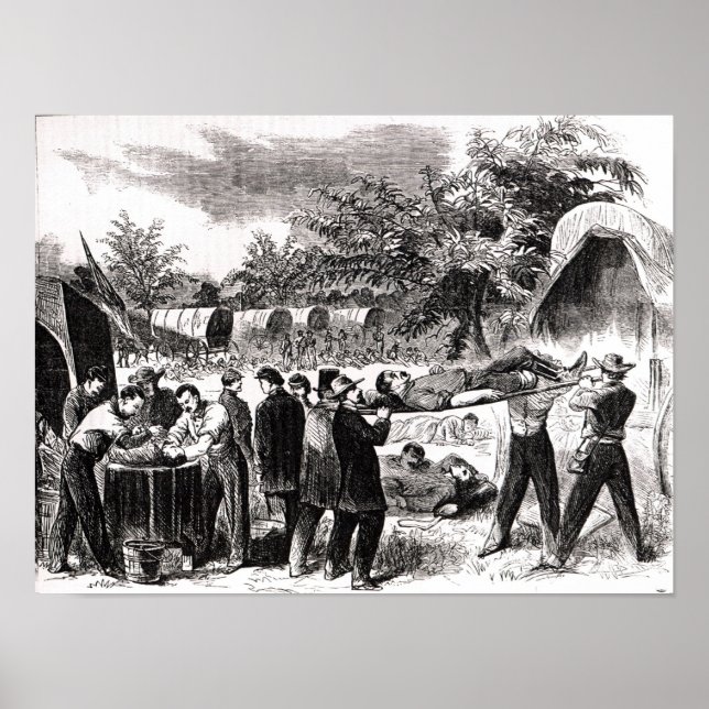 Carrying off the Wounded after the Antietam Poster (Front)