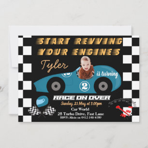 Cars 2nd Birthday Boys invitation