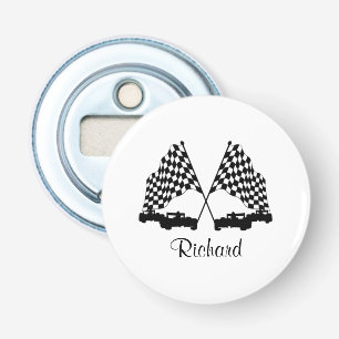 Cars and Chequered Flag Race Personal Bottle Opener