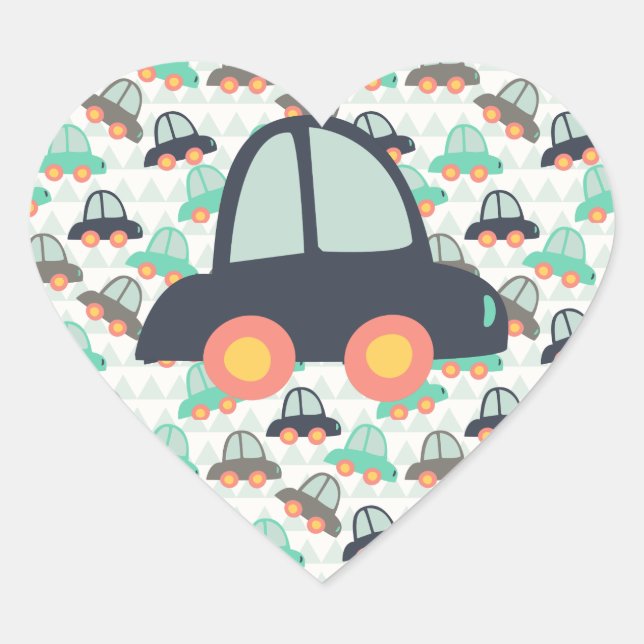 Cars and More Cars Heart Sticker (Front)