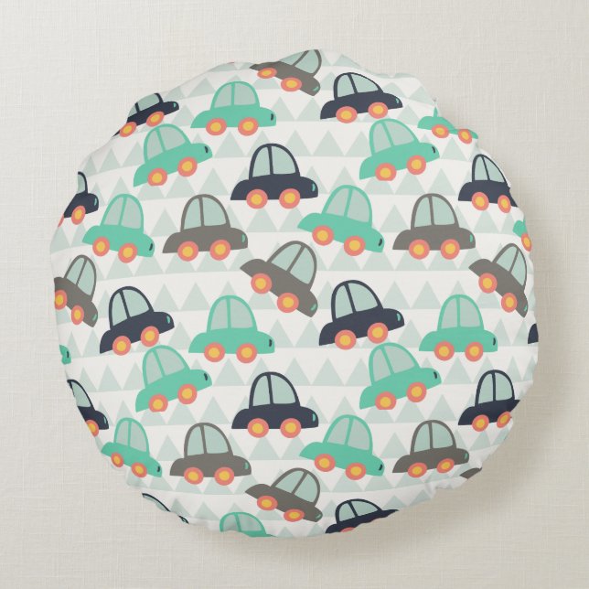 Cars and More Cars Round Cushion (Back)