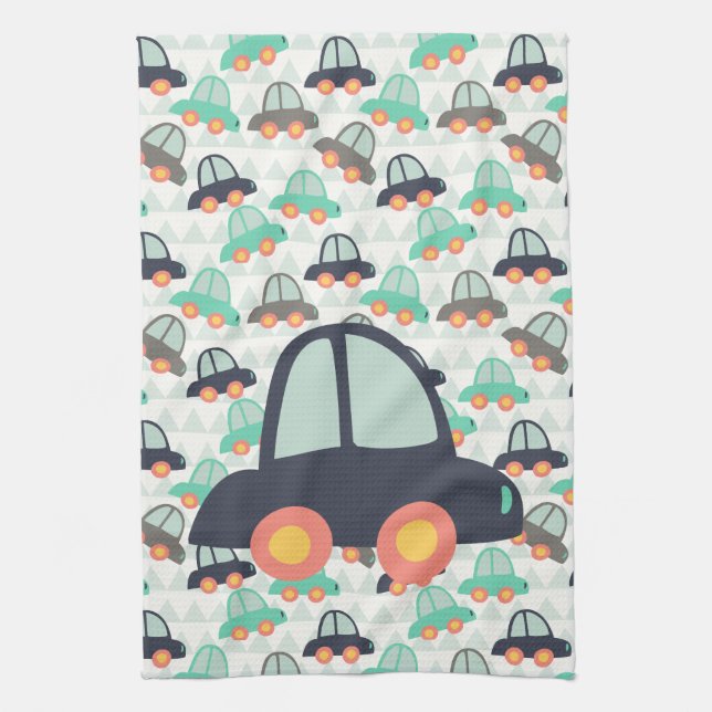 Cars and More Cars Tea Towel (Vertical)