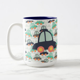 Cars and More Cars Two-Tone Coffee Mug