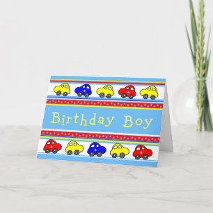 Cars and Stars Birthday Boy Birthday Card