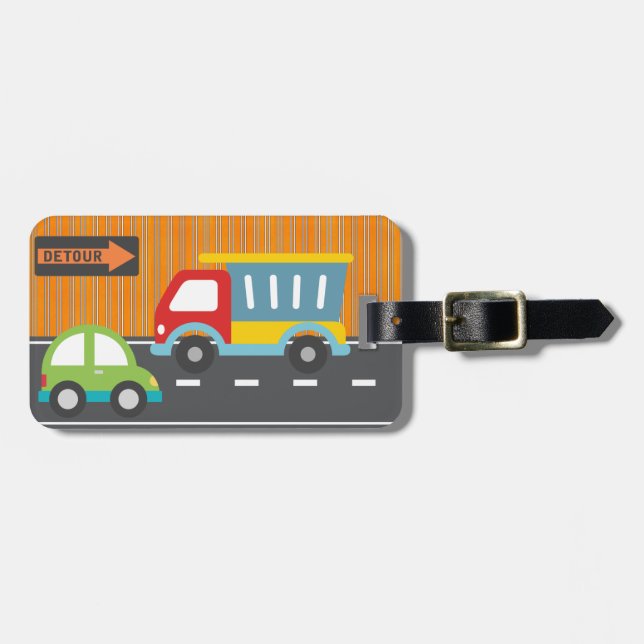 cars and trucks luggage tag(personalise) luggage tag (Front Horizontal)