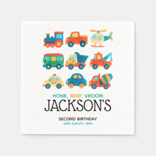 Cars and Trucks Transportation Birthday  Napkin
