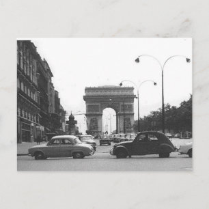 Cars & Arch Vintage Black & White Postcard