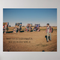 Cars buried in sand Poster