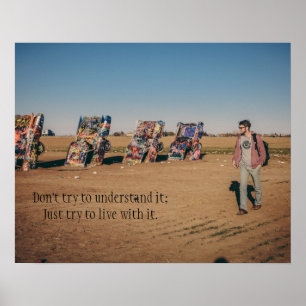 Cars buried in sand Poster