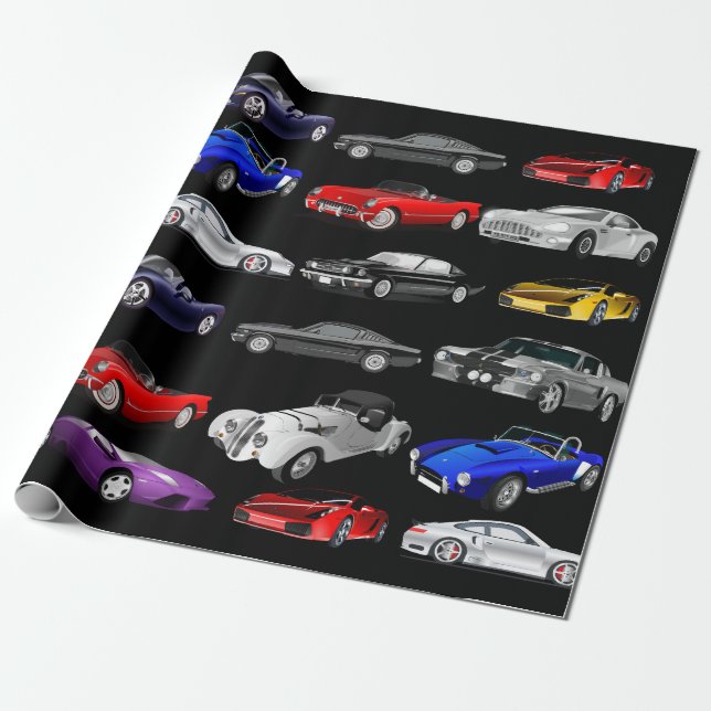 Cars, Cars & Cars Wrapping Paper (Unrolled)