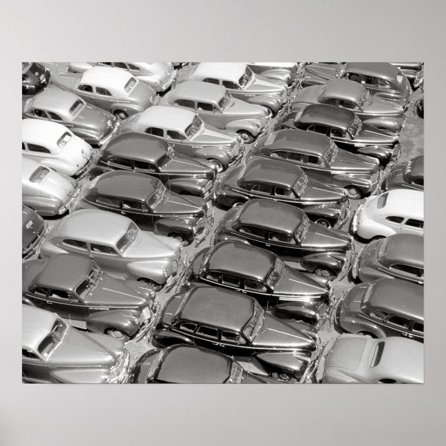 Cars in Chicago, 1941. Vintage Photo Poster (Front)