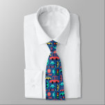 Cars in Traffic Blue Tie<br><div class="desc">This is a cute novelty tie that will bring a smile to anyone who sees it! Colourful cartoon cars in red, teal, yellow and blue form a colourful pattern. A stop sign, stop light, and text that says Gimme a break and You auto know... complete the pattern. The images are...</div>