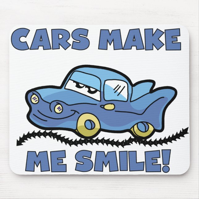 CARS MAKE ME SMILE MOUSE MAT (Front)