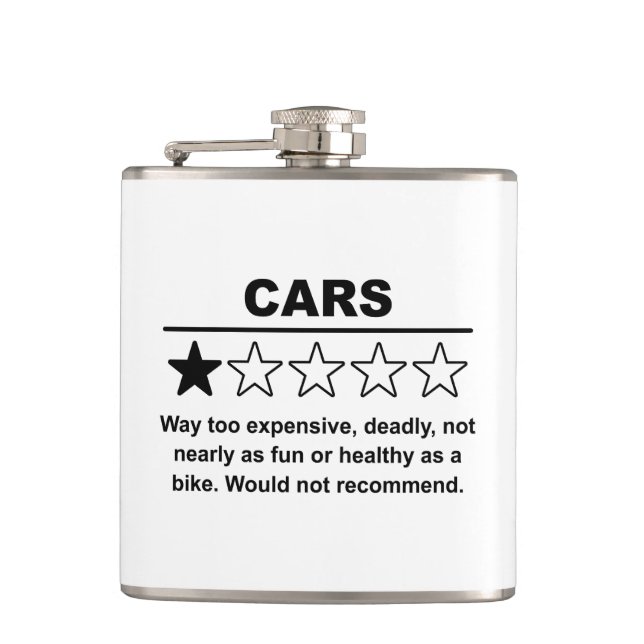 Cars One Star Rating Hip Flask (Front)